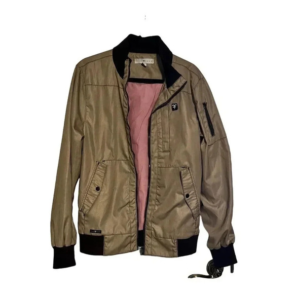 Five Four Men's Bomber Jacket Brown Full Zip Size M Casual Fall - Picture 12 of 12